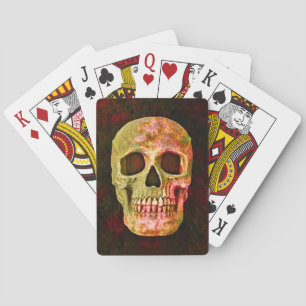 Gothic-Schädel Vintage Retro Rot Grün Gruselig Spielkarten