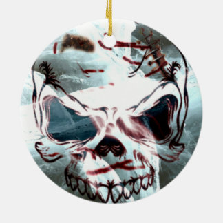 Gothic-Schädel-Weihnachtsbaumanhänger Keramik Ornament