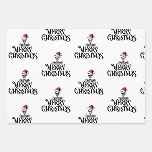 Gothic Schädel Weihnachtswrapping Paper Geschenkpapier Set (Vorderseite 2)