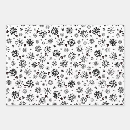 Gothic Schädel Weihnachtswrapping Paper Geschenkpapier Set (Vorderseite)