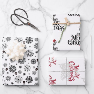 Gothic Schädel Weihnachtswrapping Paper Geschenkpapier Set