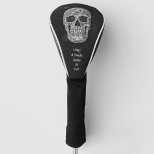 Gothic-Schädelkopf Schwarz-weiß tödlich sonnig Golf Headcover