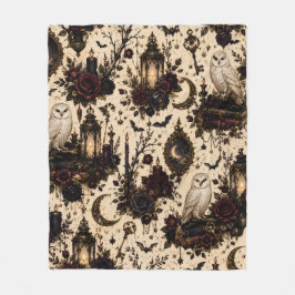 Gothic Schleiereulen-Fliesblanket Fleecedecke