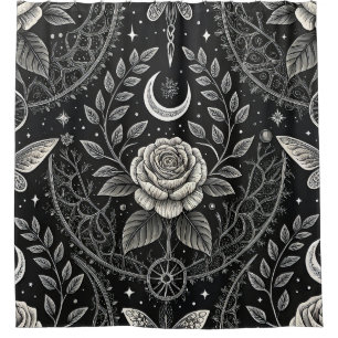 Gothic-Schmetterling-Blumenmuster (4) Duschvorhang
