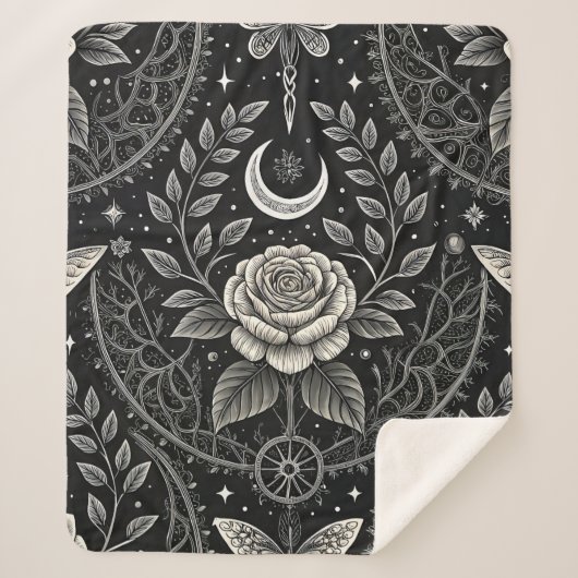 Gothic-Schmetterling-Blumenmuster (4) Sherpadecke (Vorderseite)