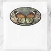 Gothic Schmetterling Ovaler Aufkleber (Tasche)