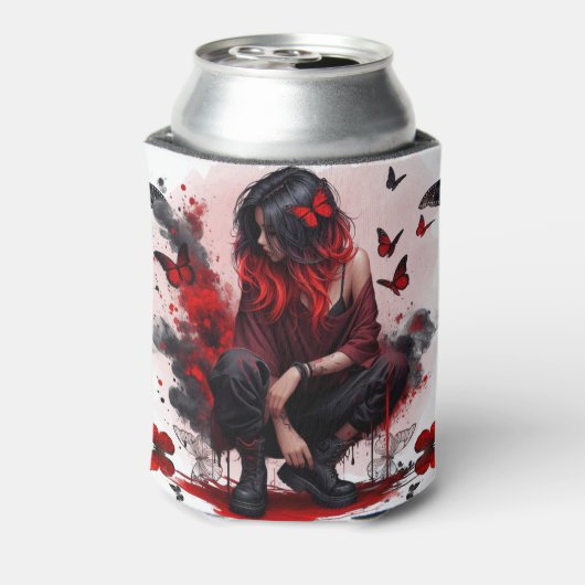 Gothic Schmetterlinge & Lady Fantasy Dosenkühler (Kanne Rückseite)
