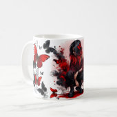 Gothic Schmetterlinge & Lady Fantasy Kaffeetasse (Vorderseite Links)