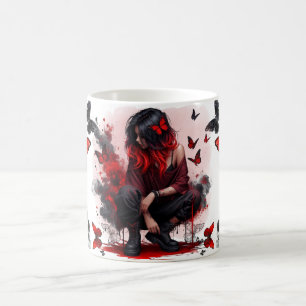 Gothic Schmetterlinge & Lady Fantasy Kaffeetasse