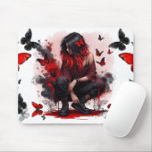 Gothic Schmetterlinge & Lady Fantasy Mousepad (Mit Mouse)