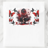 Gothic Schmetterlinge & Lady Fantasy Rechteckiger Aufkleber (Tasche)