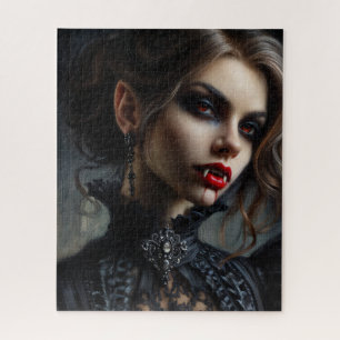 Gothic-Schönheitsporträt einer Vampirfrau Puzzle