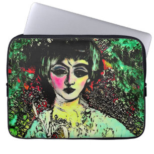 Gothic-Schönheitsporträt Laptopschutzhülle