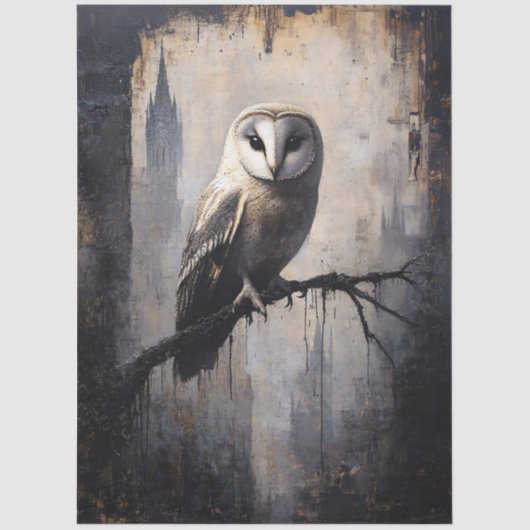 Gothic-Schüssel auf Gnarled Branch Decoupage Seidenpapier (Vorderseite)