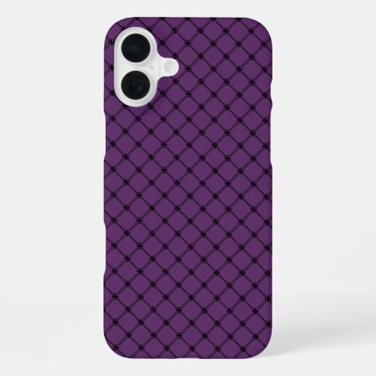 Gothic Schwarz und Lila Muster iPhone Hülle (Rückseite)
