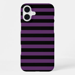 Gothic Schwarz und Violette Streifen iPhone 16 Plus Hülle