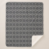 Gothic Schwarz-weiß 8 spitze Sterne geometrisch Sherpadecke (Vorderseite)