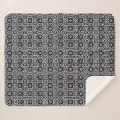 Gothic Schwarz-weiß 8 spitze Sterne geometrisch Sherpadecke (Vorderseite (Horizontal))