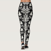 Gothic Schwarz-weiß Ghost Pattern Leggings (Rückseite)