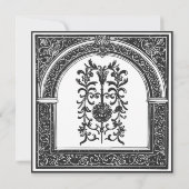 Gothic Schwarz-weiß Mittelalter bis Totenhochzeit Save The Date (Rückseite)