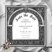 Gothic Schwarz-weiß Mittelalter bis Totenhochzeit Save The Date