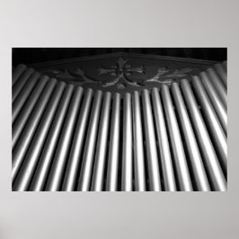 Gothic Schwarz-Weiß-Orgel-Muster Poster