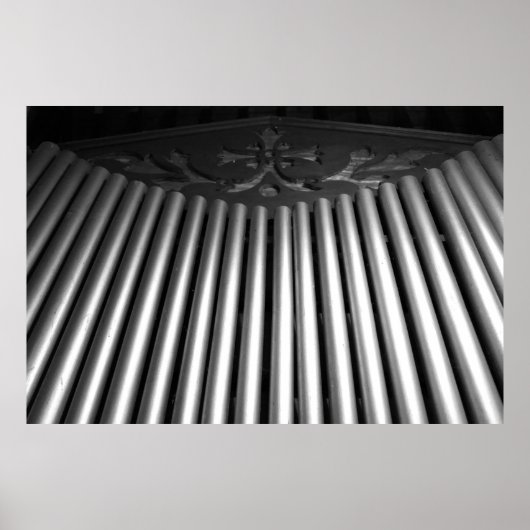 Gothic Schwarz-Weiß-Orgel-Muster Poster (Vorne)