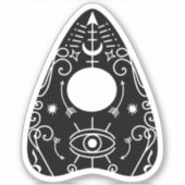 Gothic Schwarz-weiß Planchette Spooky Eye Hallowee Aufkleber (Vorderseite)
