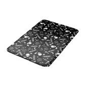 Gothic Schwarz-weiß Skull Cross Muster Badematte (Schrägansicht)