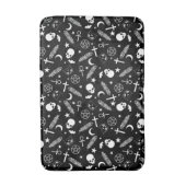 Gothic Schwarz-weiß Skull Cross Muster Badematte (Vorderseite Vertikal)