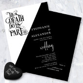 Gothic Schwarz-weiß Till Death Do us Part Wedding Einladung