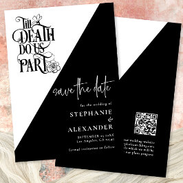 Gothic Schwarz-weiß Till Death Do us Part Wedding Save The Date
