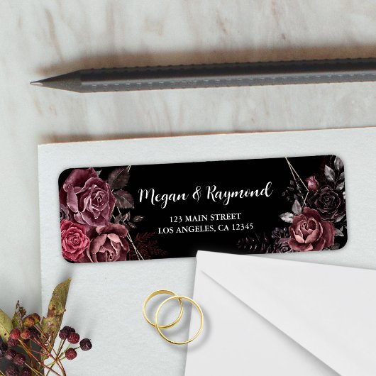 Gothic Schwarze Dunkle Blumen Hochzeit Rücksendead