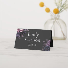 Gothic-Schwarze Florale Hochzeitsplatzkarten Platzkarte