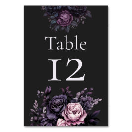 Gothic Schwarze Florale Hochzeitstischnummern Tischnummer