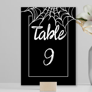 Gothic Schwarze Gruselige Halloween-Hochzeitstisch Tischnummer