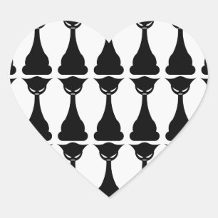 Gothic schwarze Katzen-Silhouette-Aufkleber Herz-Aufkleber