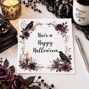 Gothic Schwarze Krähe & Kerzen Halloween