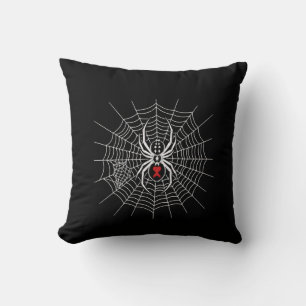 Gothic Schwarze Witwe Spinne Herz Netz Vintage Äst Kissen