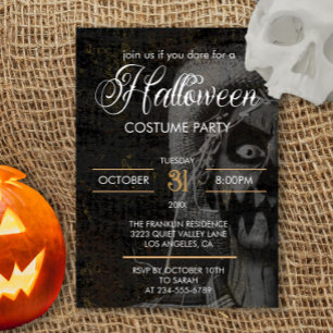 Gothic Schwarzes Erwachsenes Halloween Gruseliges Einladung