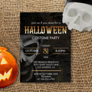 Gothic Schwarzes Erwachsenes Halloween Gruseliges Einladung