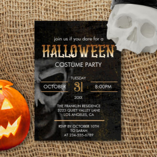 Gothic Schwarzes Erwachsenes Halloween Gruseliges  Einladung