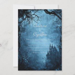 Gothic Schwarzwald-Fantasy-Schloss-Hochzeit Einladung