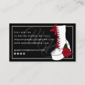 Gothic Script Boot Black Tattoo Artist Visitenkarte (Rückseite)