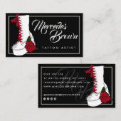 Gothic Script Boot Black Tattoo Artist Visitenkarte (Vorne/Hinten)