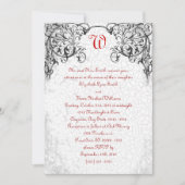Gothic Scroll Monogram Wedding Einladung (Vorderseite)