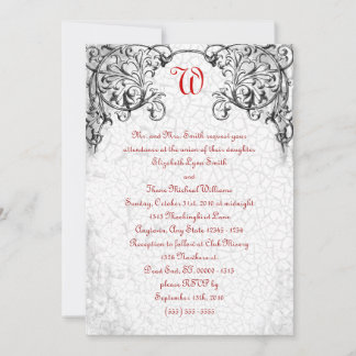 Gothic Scroll Monogram Wedding Einladung