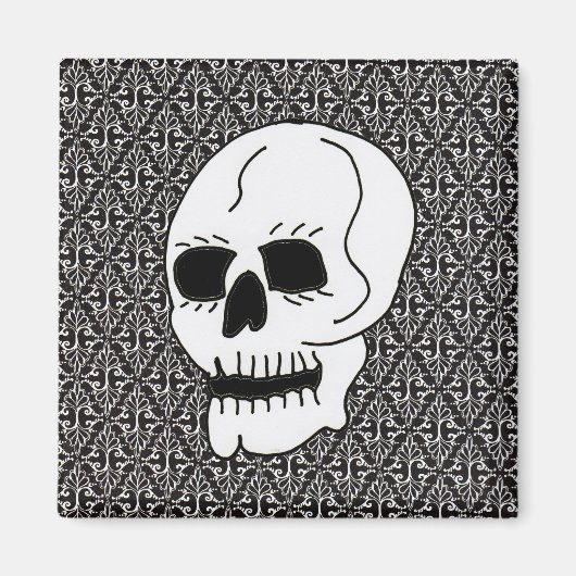 Gothic Scroll und Skull Magnet (Vorne)