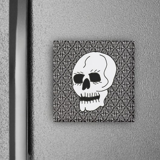 Gothic Scroll und Skull Magnet