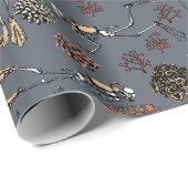 Gothic Scuba Diver Skelette Geschenkpapier (Rolleneckpunkt)